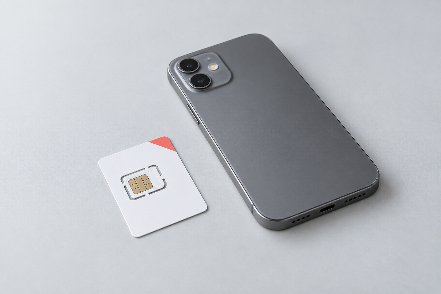 Illustration : un téléphone et une carte SIM.